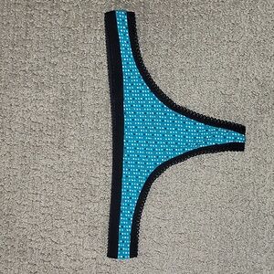 NWOT Earth Angels Small Thong Teal with Polka Dots